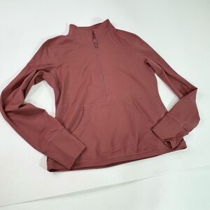 Zyia Active Tops Womens XXL Pink Solid Long-Sleeve Sweatshirt Half-Zip Pullover